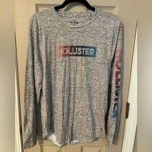 Hollister long sleeve rainbow logo t-shirt.